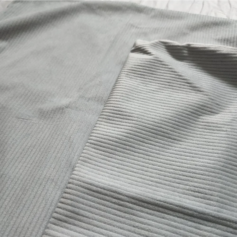 Set of 2 Pale Blue Chenille Ribbed Pillowcase Covers